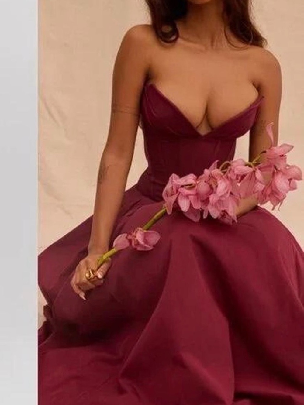 House of CB Burgundy Dress - Picture 6 of 8
